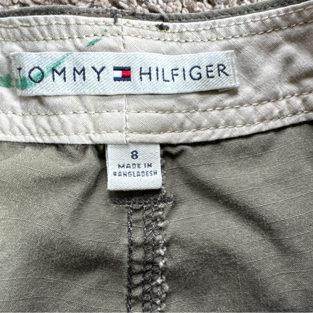Tommy Hilfiger Women’s Size 8 Olive Green Cargo Pocket Skirt Adjustable Waist - Picture 5 of 10